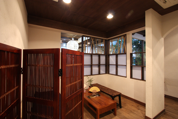 美容室　待合　店舗内装デザイン